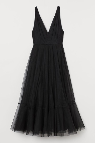 V-Neck Tulle Dress