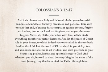 Colossians 3: 12-17