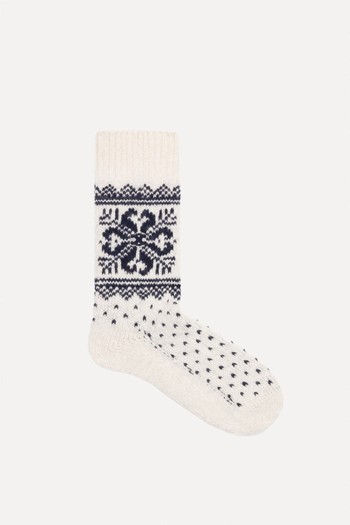 Socks In Fair Isle Wool from Celine