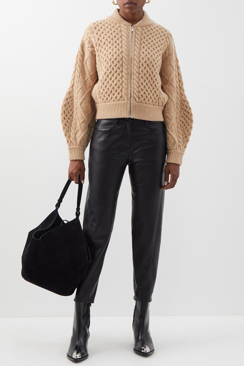 Altermat Cropped Faux-Leather Straight-Leg Trousers from Stella McCartney