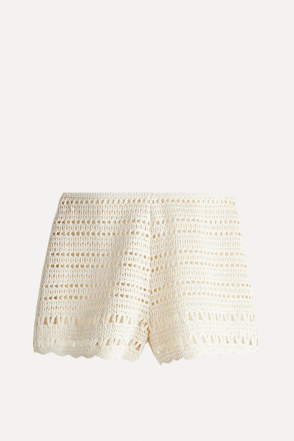 Crochet-Look Mini Shorts