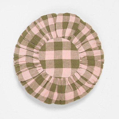 Leinikki Gingham Round Cushion from Projektityyny