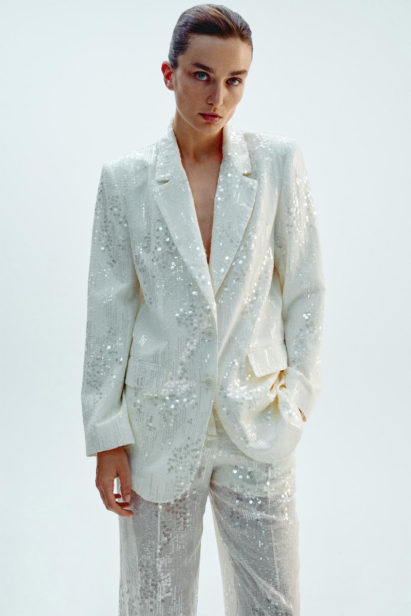 Long Sequin Blazer from Zara