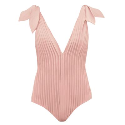 Pleated V-Neck Jersey Swimsuit from Cult Gaia