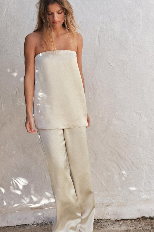 Satin Off-The-Shoulder Top