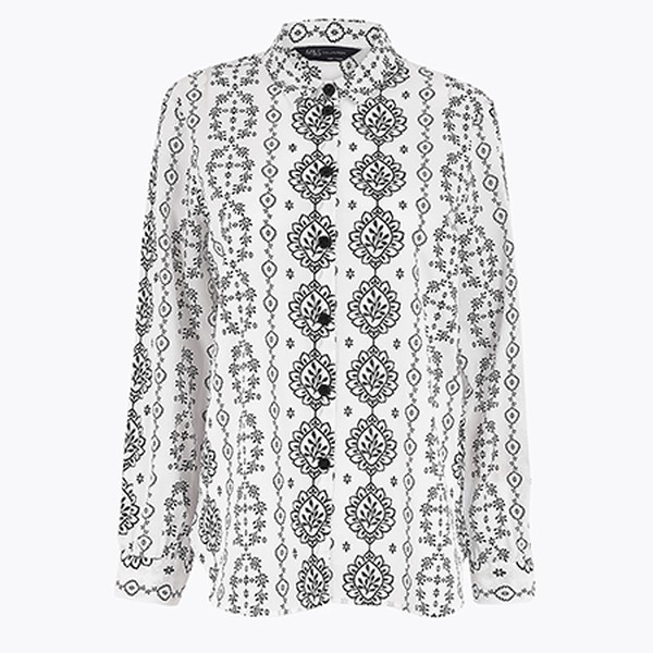 Pure Cotton Printed Utility Shirt