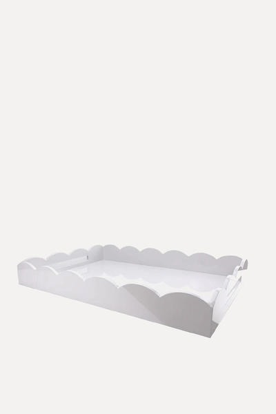 Large Lacquered Scallop Ottoman Tray from Addison Ross