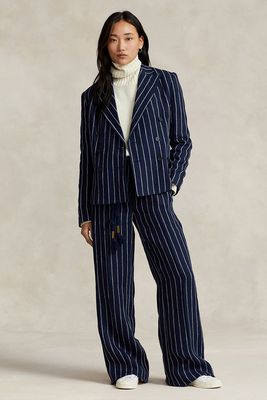 Striped Double Breasted Linen Blazer £389 (was £649)