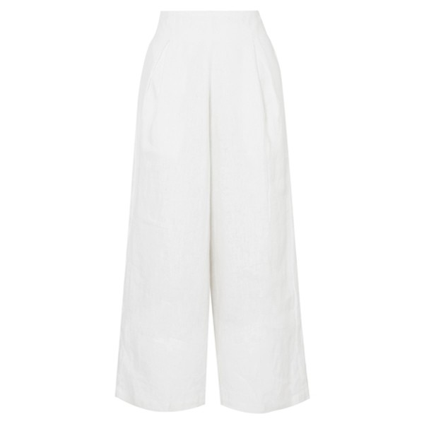 Meridian Cropped Linen Wide-Leg Pants from Faithfull The Brand