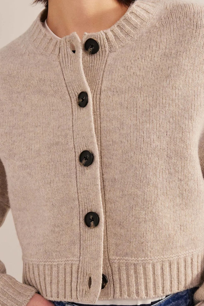 Brushed Wool Cropped Cardigan from Boden