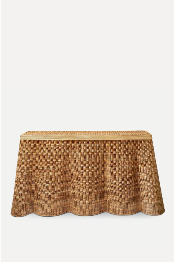 Vivienne Rattan Scalloped Console Table from Mrs. Alice