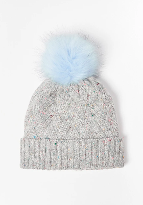 Flecked Pom Knitted Beanie Hat from Oliver Bonas