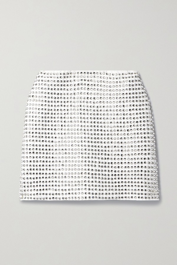 Riley Crystal-Embellished Satin Mini Skirt from Alice + Olivia