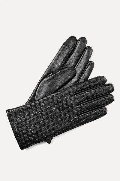 Woven Leather Gloves from Aspinal Of London