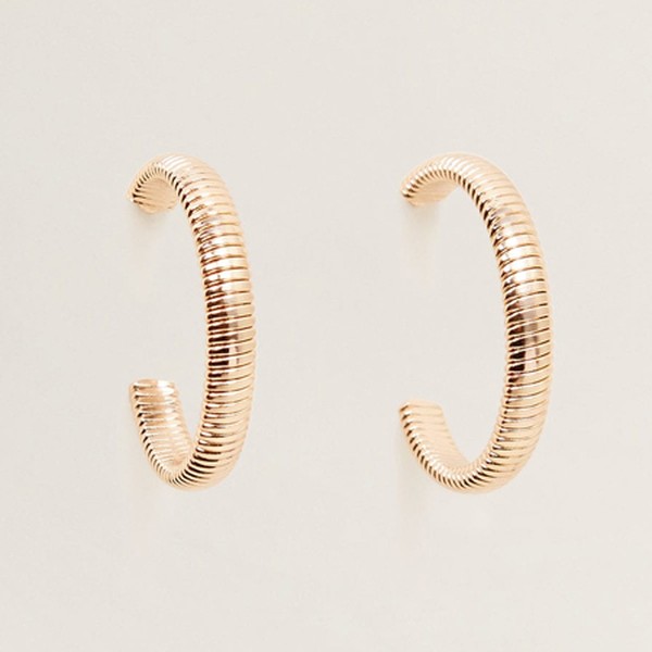 Embossed Hoop Earrings from Mango