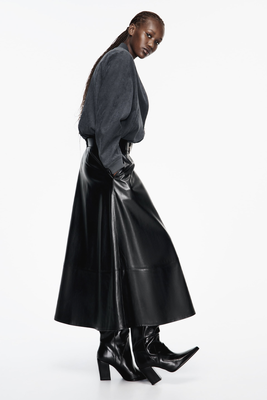 Faux Leather Layered Midi Skirt, £35.99 | Zara
