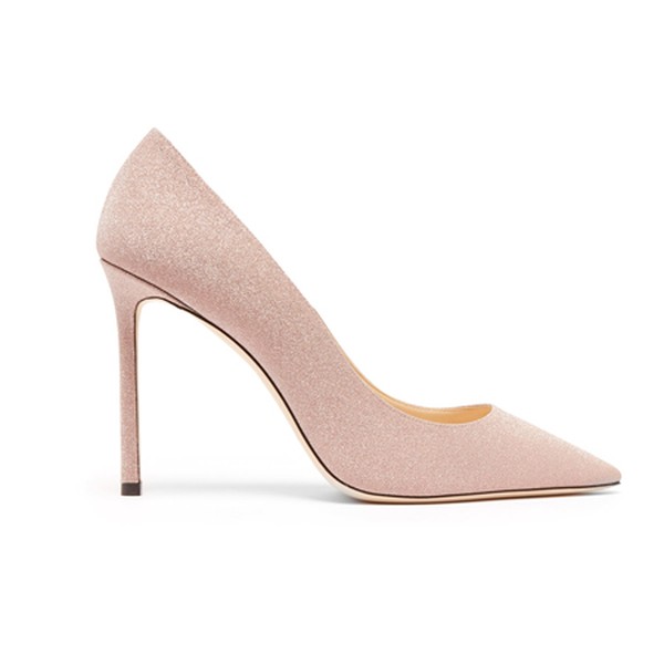 Romy 100 Glitter Leather Pumps from Jimmy Choo