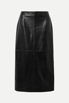 Selly Paneled Leather Midi Skirt   from Nour Hammour