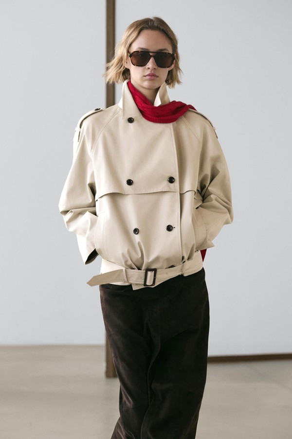 Short Trench Coat With Belt Detail from Massimo Dutti