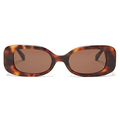 Lola Rectangular Tortoiseshell-Acetate Sunglasses from Linda Farrow