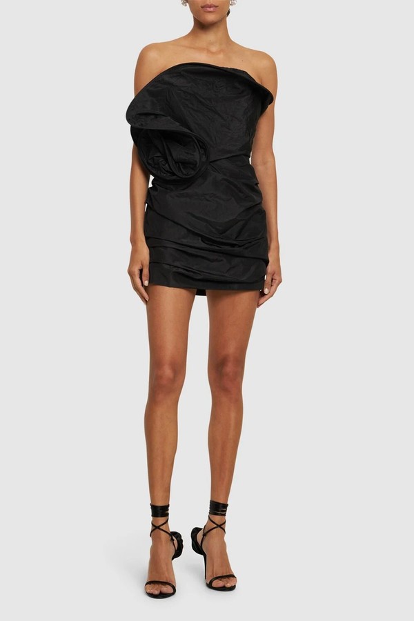 Strapless Gathered Silk Mini Dress from Magda Butrym