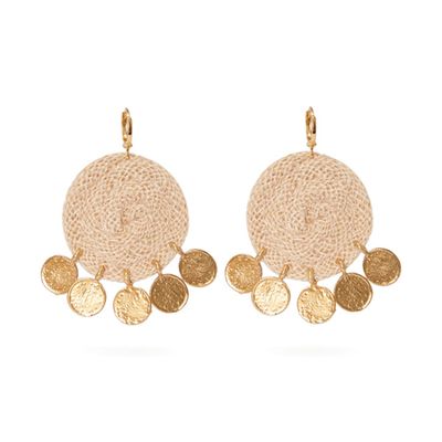 Dolna Rope-Circle & Gold-Plated Drop Earrings from Elise Tsikis