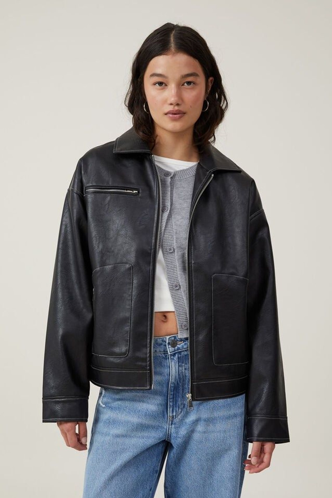 Leo Faux Leather Jacket