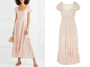 Ruby Tiered Floral-Print Cotton-Voile Maxi Dress