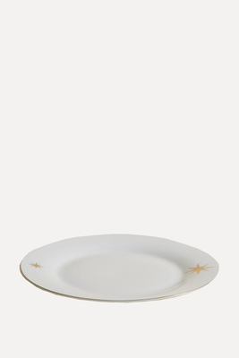 Gold Star Porcelain Dinner Plate from Dunelm