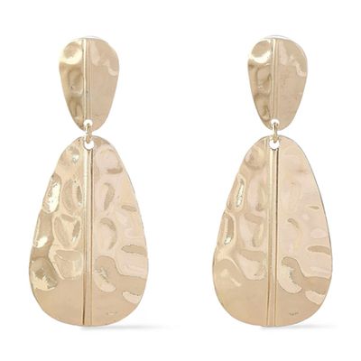 Hammered Gold-Tone Earrings from Kenneth Jay Lane