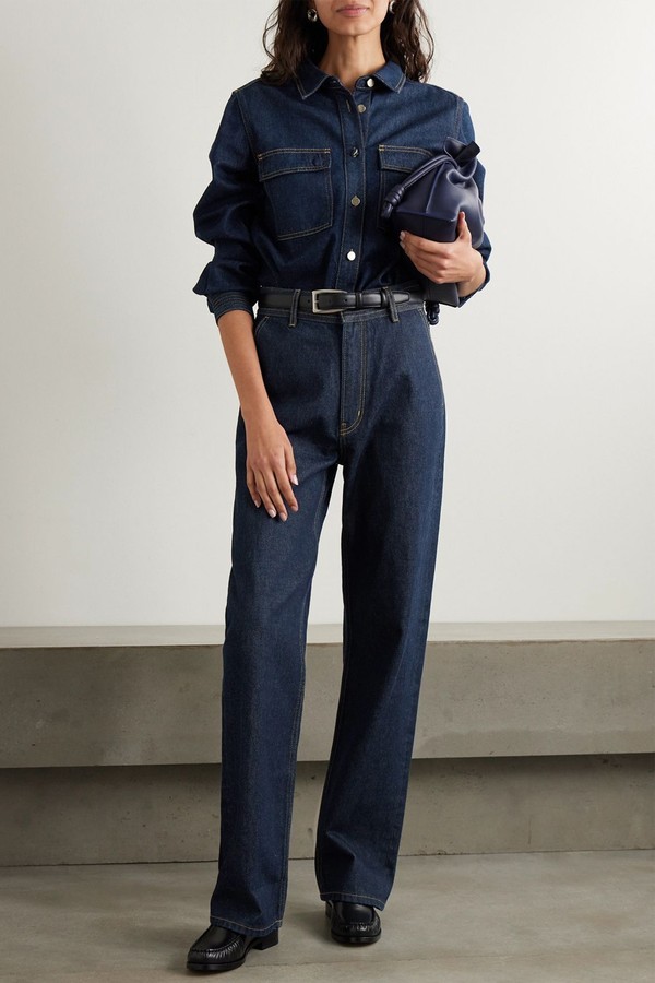 The Trapunto Topstitched Organic Denim Shirt from FRAME