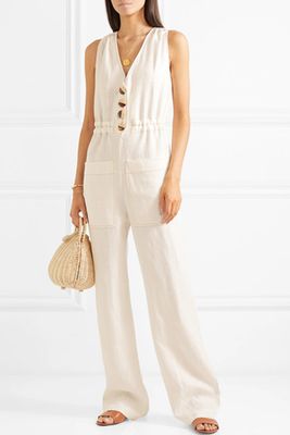 Button-Embellished Linen Jumpsuit from Nicolas
