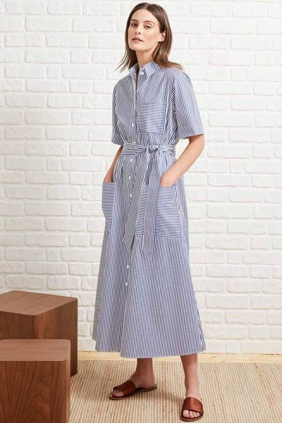 Brooklyn Cotton Short Sleeve Maxi Shirt Dres from Cefinn