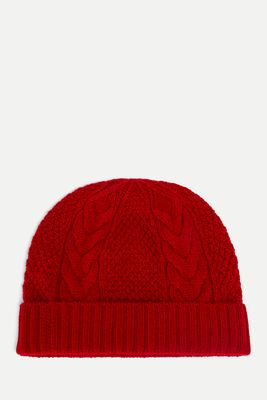 Cable-Knit Cashmere Beanie  from N.Peal