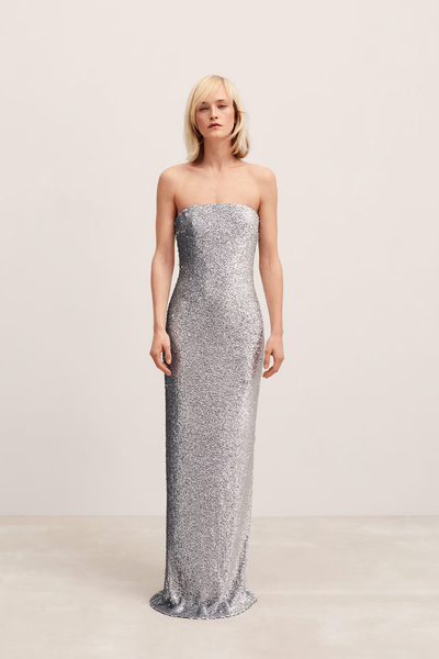 Strapless Sequined Dress