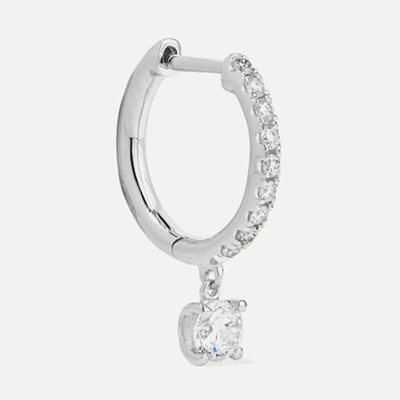 18-Karat White Gold Diamond Hoop Earring from Anita Ko