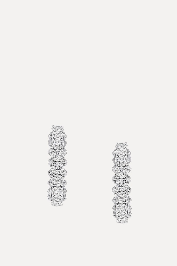 Round Diamond Hoop Earrings