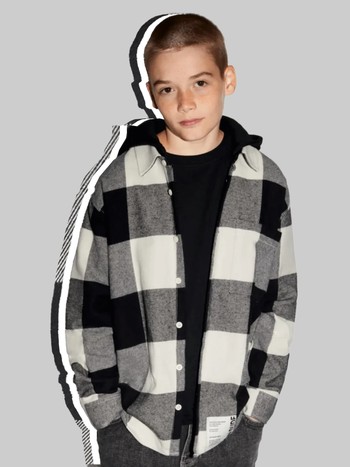 Check Shirt With Detachable Hood from Zara