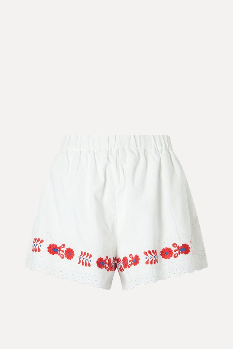 Catharina Embroidered Cotton & Linen Shorts from SEA