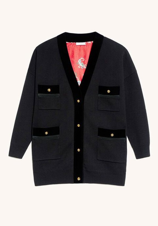 Cardi Coat With Printed Lining from Sandro