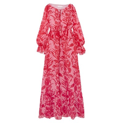 Floral-print silk-georgette midi dress from Borgo De Nor