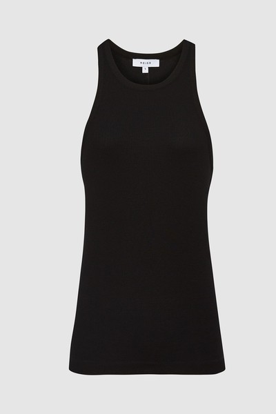 Ribbed Racer Tank Top