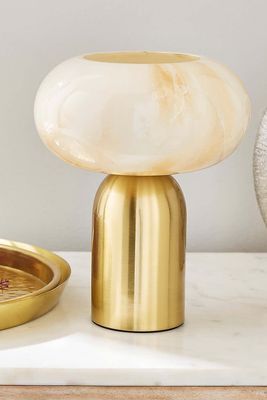 Lacey Alabaster Metal Touch Table Lamp