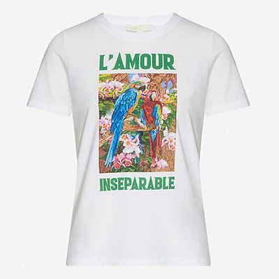 L’amour Inseparable Cotton-Jersey T-Shirt from Maje