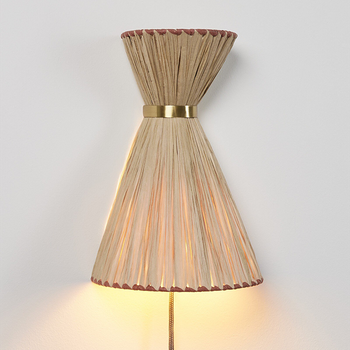 Alohi Pink Raffia Wall Light from Oliver Bonas