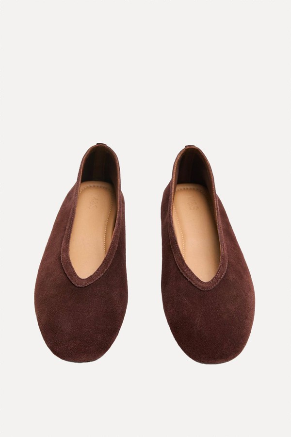 Suede Flat Round Toe Ballet Pumps