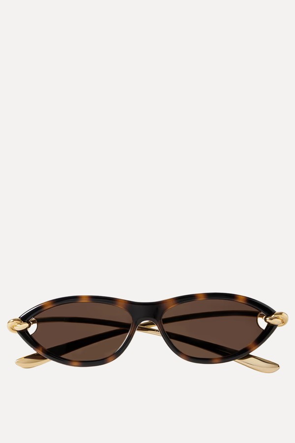 New Knot Cat-Eye Acetate & Gold-Tone Sunglasses from BOTTEGA VENETA EYEWEAR