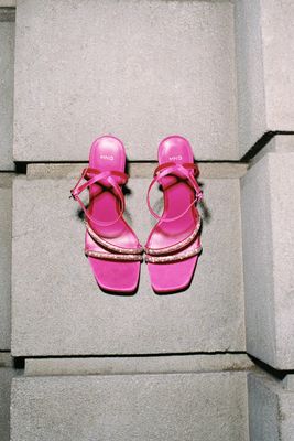 Heeled Sandals With Rhinestone Straps, £45.99 | Mango
