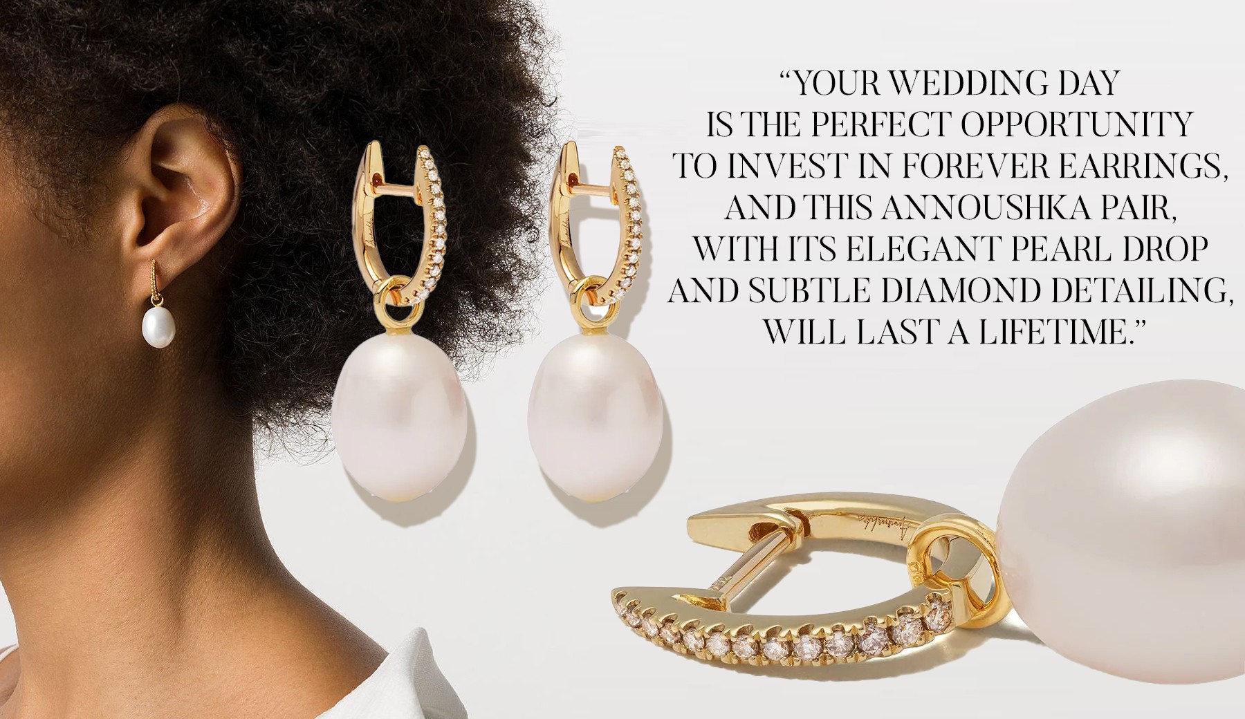 18ct Gold Brown Diamond Baroque Pearl Earrings from Annoushka