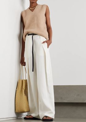 Beige Ribbed Wool Sweater from Joseph
